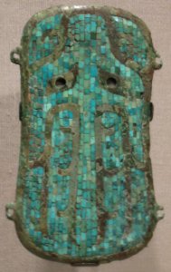 Plaque from China, Shang dynasty, 15th-13th century BCE, bronze and turquoise, Honolulu Academy of Arts
