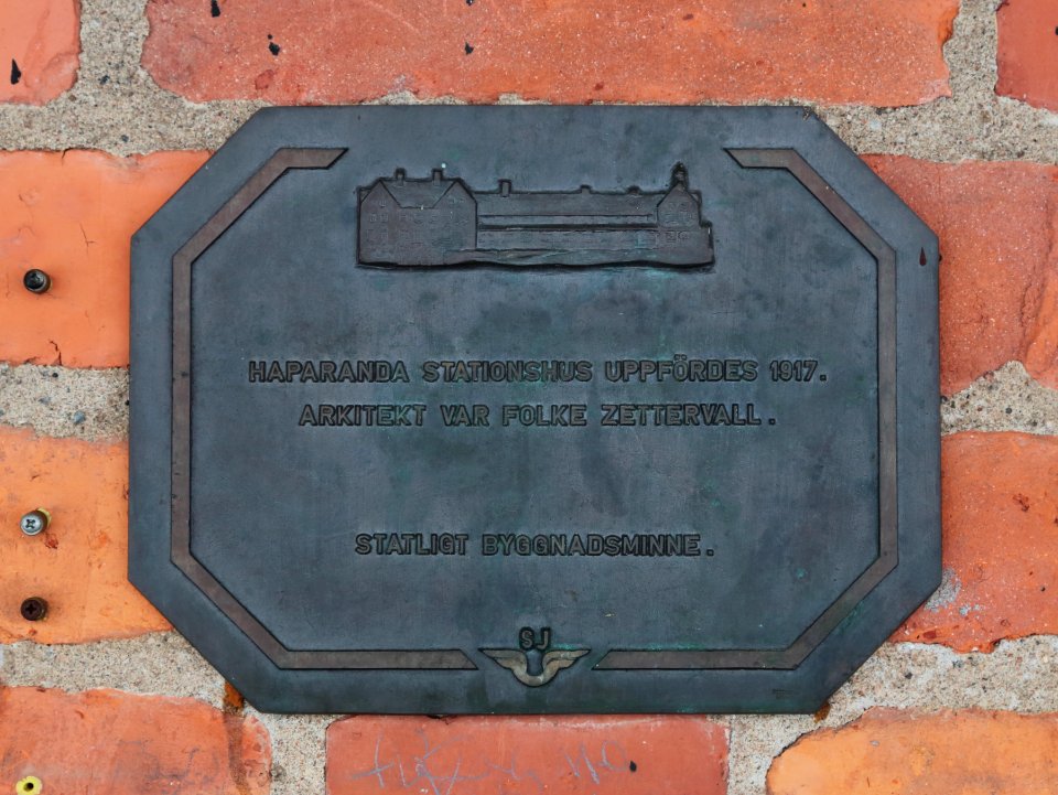 Plaque Haparanda railway station 20160308