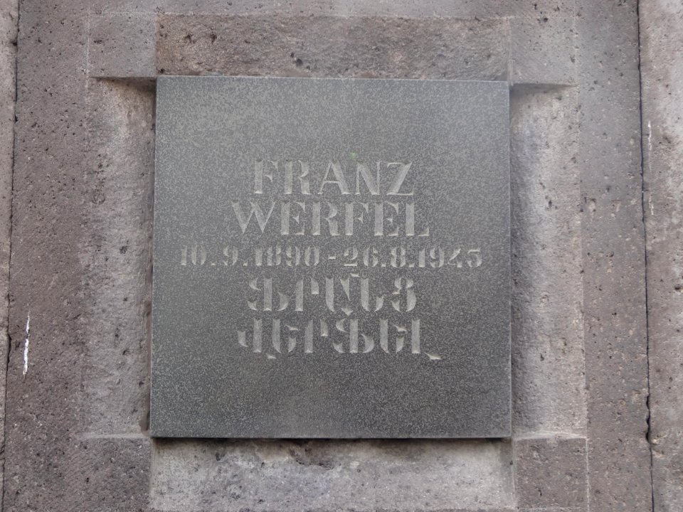 Plaque at Tsitsernakaberd for Franz Werfel