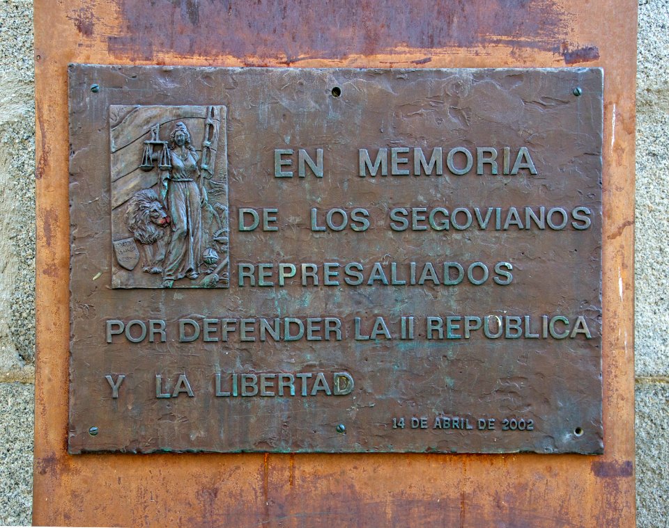 Plaque 2nd Republic Segovia Spain