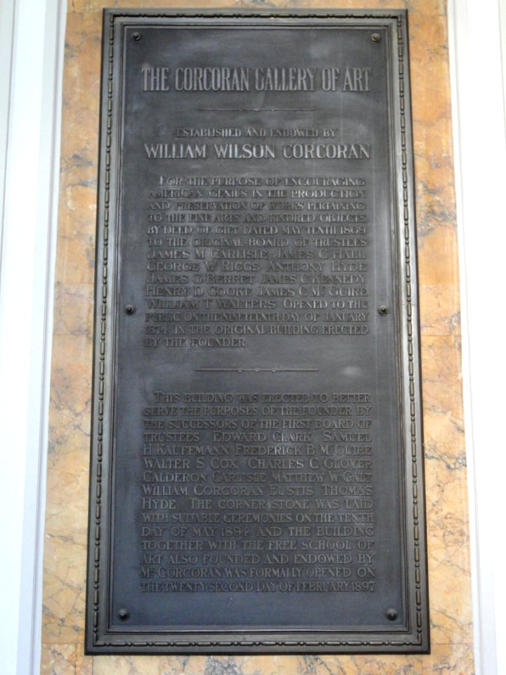 Plaque - Corcoran Gallery of Art - DSC01410
