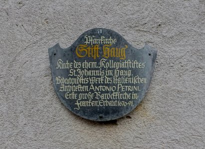 Plaque - Stift Haug - Neumünster - Würzburg, Germany - DSC05241