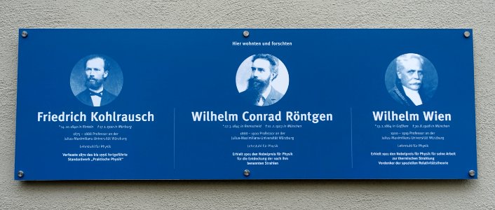 Plaque - Röntgen-Gedächtnisstätte Würzburg - Würzburg, Germany - DSC04252