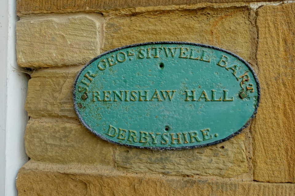Plaque - Renishaw Hall - Derbyshire, England - DSC02190