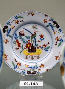Plate, London, England, c. 1750, tin-glazed earthenware, HD 91.143 - Flynt Center of Early New England Life - Deerfield, Massachusetts - DSC04319
