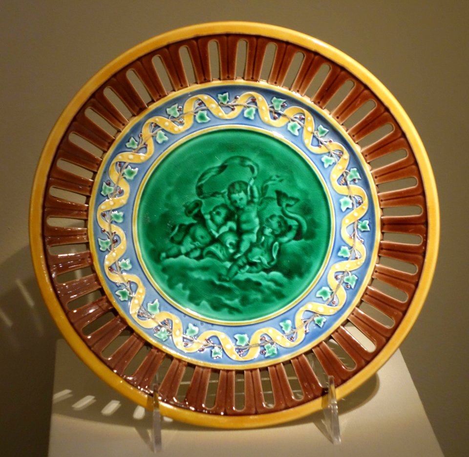 Plate, Josiah Wedgwood and Sons, c. 1870, majolica - Chazen Museum of Art - DSC01994