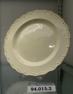 Plate, Yorkshire or Staffordshire, England, 1770-1800, creamware, HD 94.015.2 - Flynt Center of Early New England Life - Deerfield, Massachusetts - DSC04575