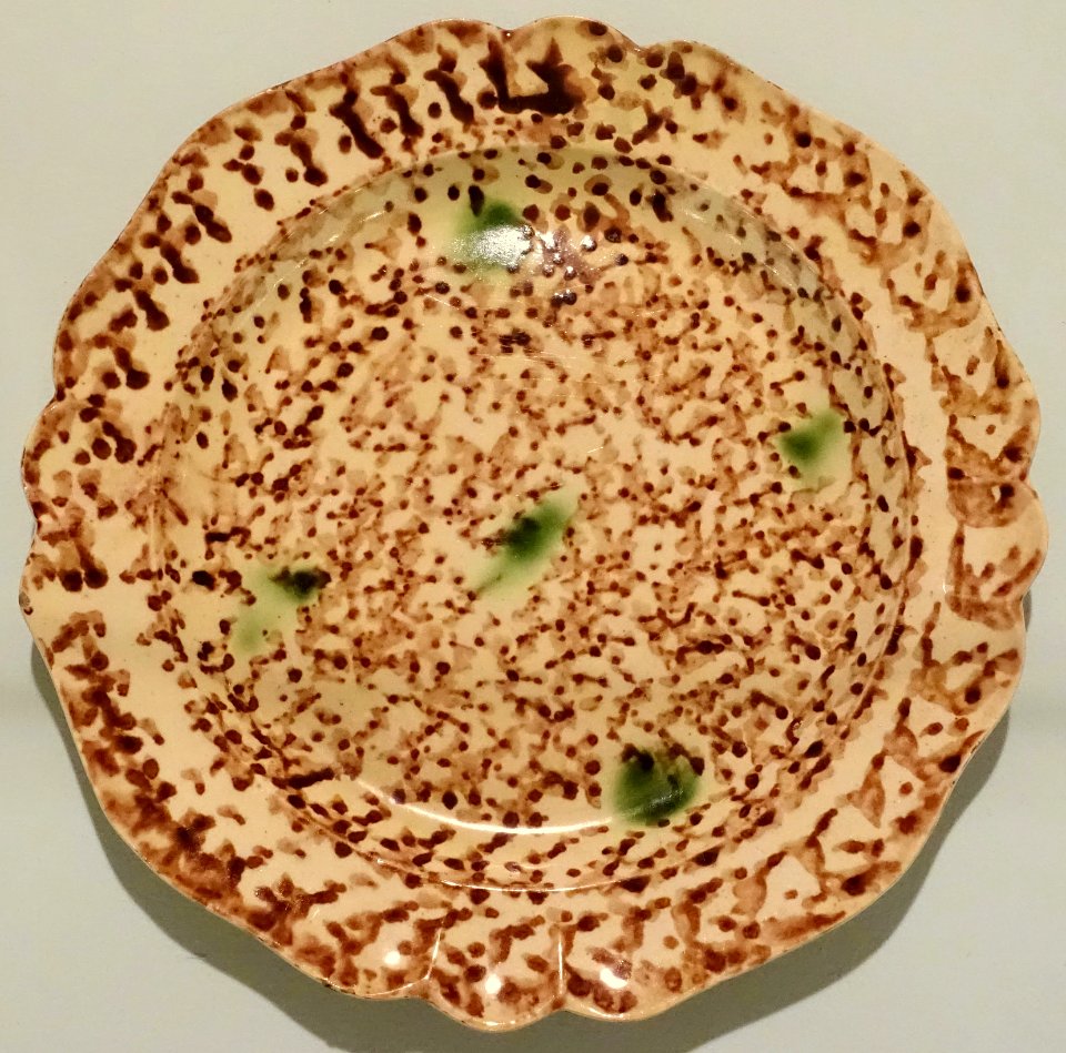 Plate, Whieldon type, Staffordshire, England, c. 1750, lead-glazed earthenware and polychrome spatter glazes - Krannert Art Museum, UIUC - DSC06669