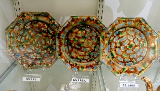 Plates, Staffordshire or Yorkshire, England, c. 1770, creamware with sponged underglaze metalic oxides, HC 55.186 - Flynt Center of Early New England Life - Deerfield, Massachusetts - DSC04454