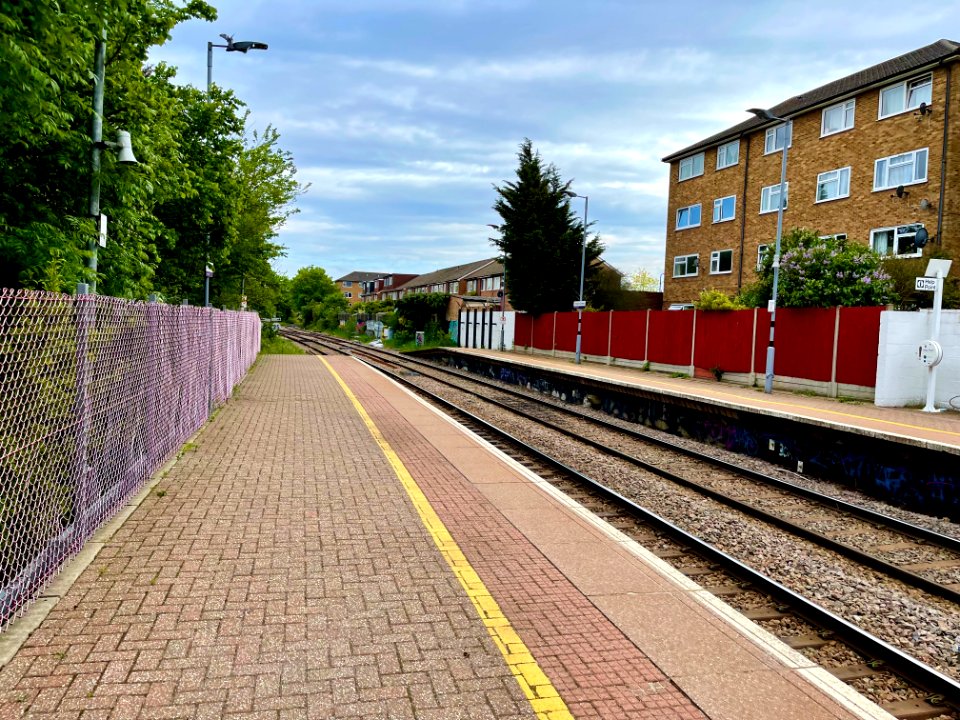 Platform 2 at Drayton Green station southwards 2 2021