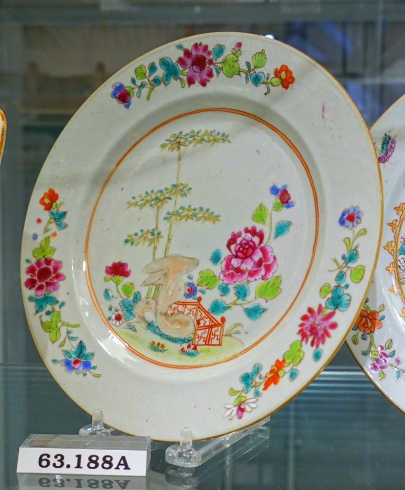 Plate, China, undated, hard paste porcelain, overglaze enamels, HD 63.188A - Flynt Center of Early New England Life - Deerfield, Massachusetts - DSC04788