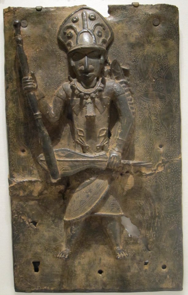 Plaque, possibly 1500s-1600s, brass, Benin Kingdom, Cleveland Museum of Art I