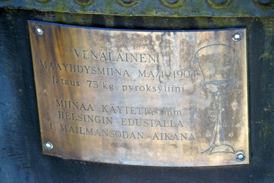 Plaque on minesweepers' monument Korppolaismäki Turku Finland