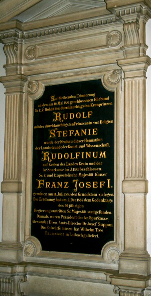 Plaque of the foundation of the National Museum of Slovenia