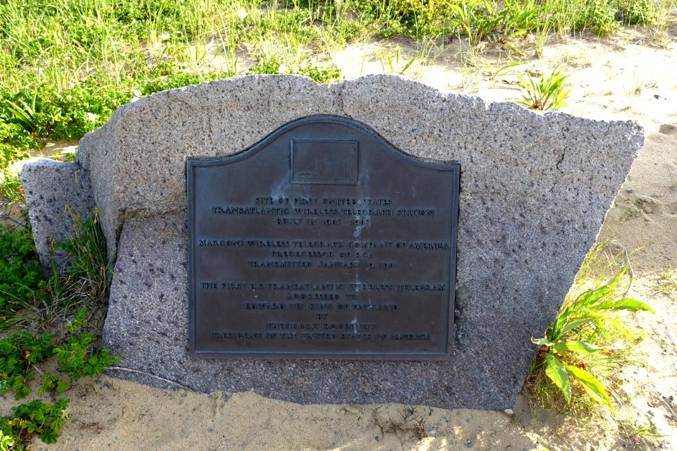 Plaque at Marconi wireless site - South Wellfleet, Massachusetts - DSC06708
