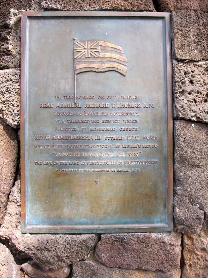 Plaque in Thomas Square