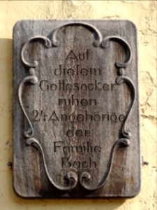Plaque at Ascension church in Arnstadt 2