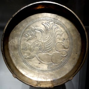 Plate, Iran or Central Asia, 600s AD, bronze - Arthur M. Sackler Gallery - DSC05321