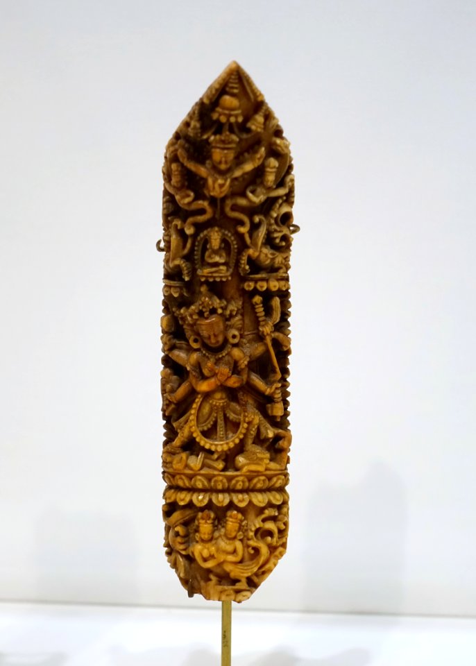 Plaque from a Tantric dancer's bone apron, 2 of 2, Tibet, 1500s AD, human bone - Dallas Museum of Art - DSC04987