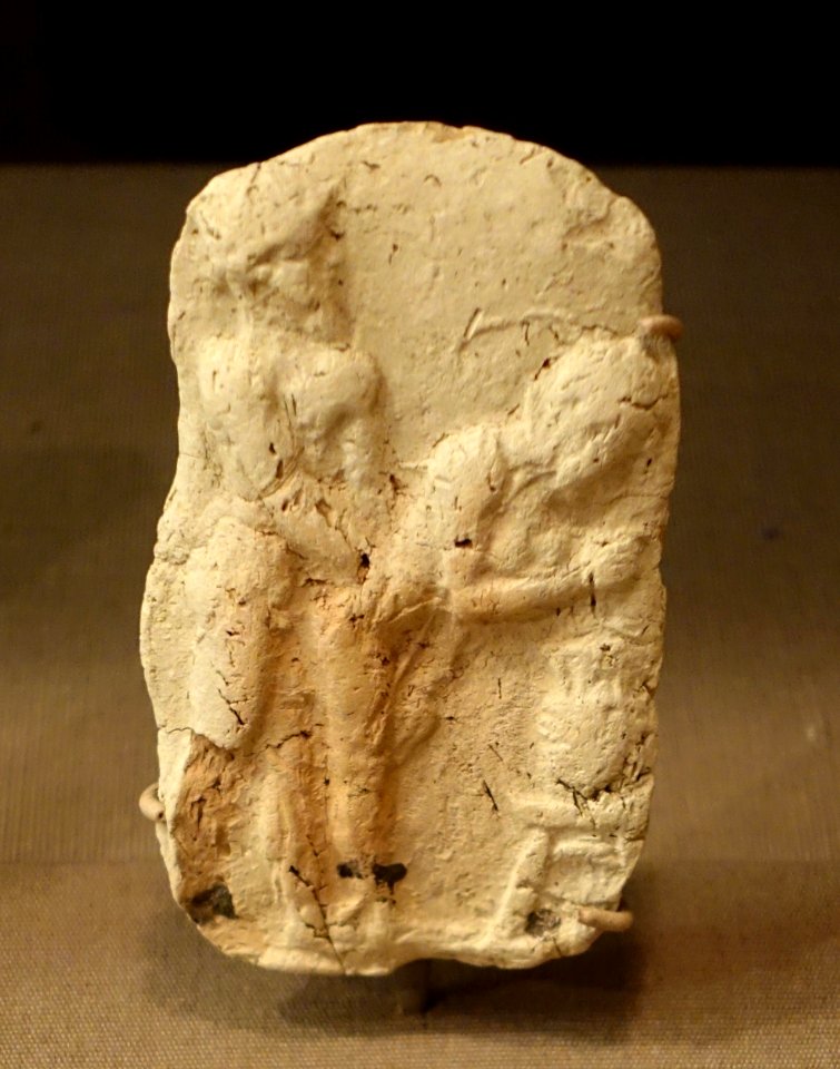 Plaque with a sexual scene, Bismaya, mound IV, Isin-Larsa to Old Babylonian period, 2000-1600 BC, baked clay - Oriental Institute Museum, University of Chicago - DSC07302