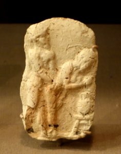 Plaque with a sexual scene, Bismaya, mound IV, Isin-Larsa to Old Babylonian period, 2000-1600 BC, baked clay - Oriental Institute Museum, University of Chicago - DSC07302