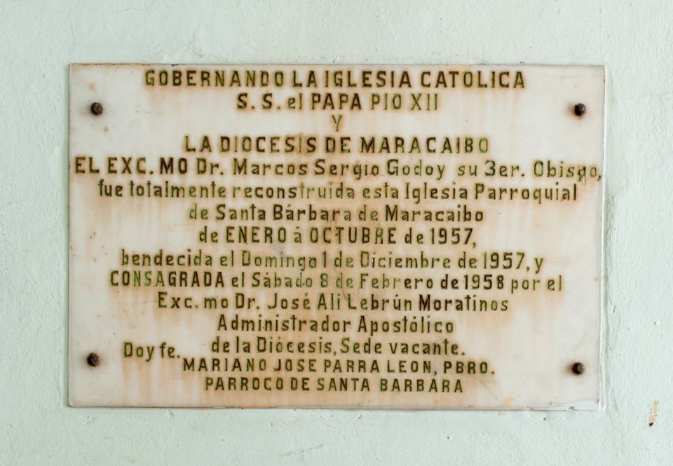 Plaque in the Church of Santa Barbara 3