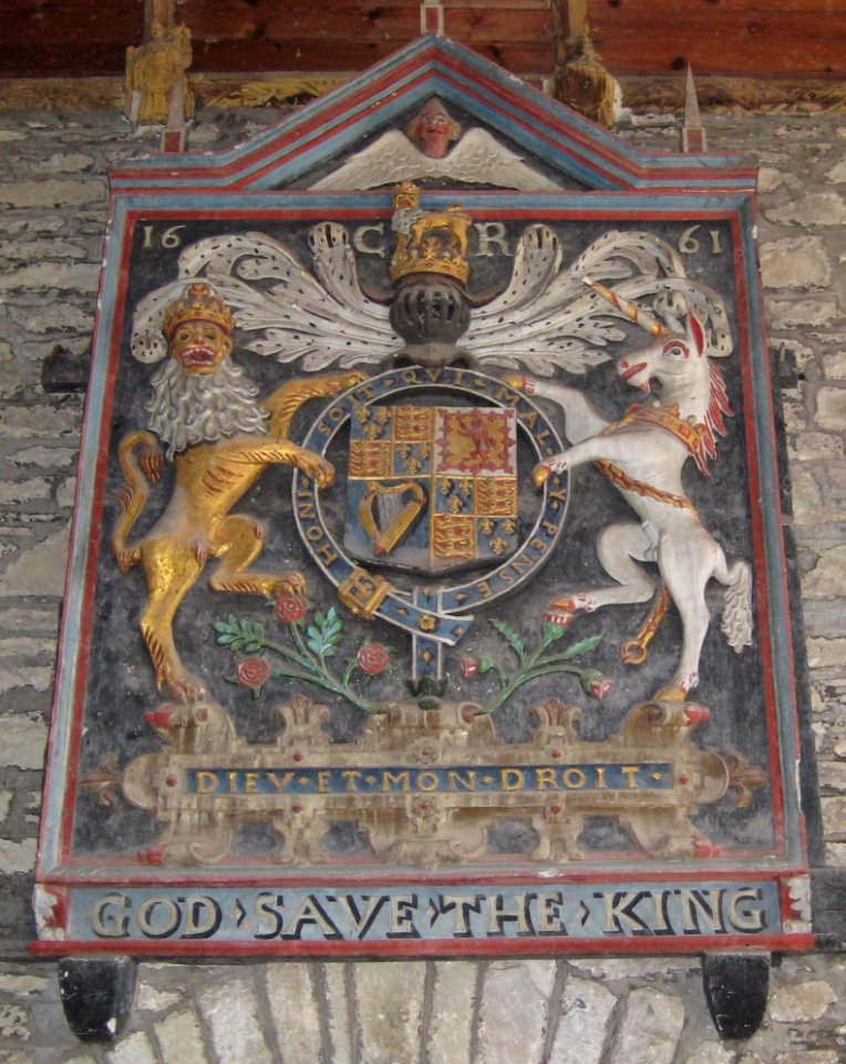 Plaque in support of King Charles II at St Kew church