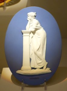 Plaque of Calliope, Muse of Heroic Poetry, Josiah Wedgwood and Sons and Thomas Bentley, 1768-1780, blue jasperware - Chazen Museum of Art - DSC01993