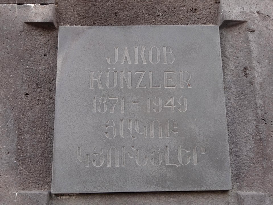 Plaque at Tsitsernakaberd for Jakob Künzler