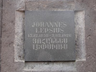 Plaque at Tsitsernakaberd for Johannes Lepsius photo