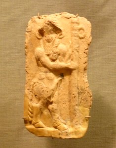 Plaque with bull-man holding ring-staff, Nippur, Isin-Larsa to Old Babylonian, 2000-1600 BC, baked clay - Oriental Institute Museum, University of Chicago - DSC07398
