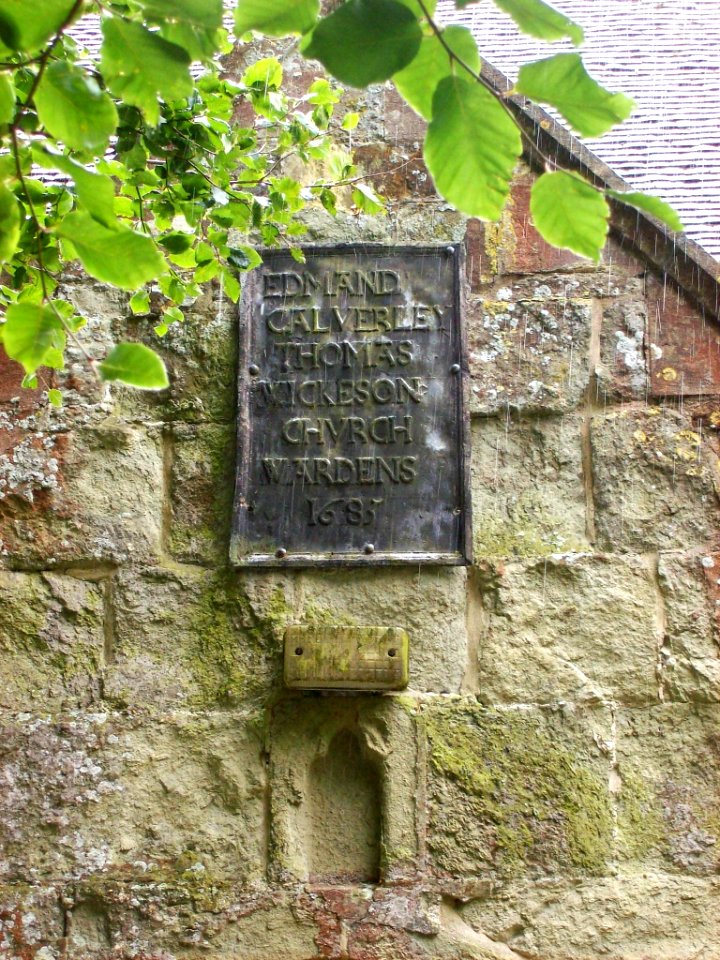 Plaque, north porch, Hellingly church
