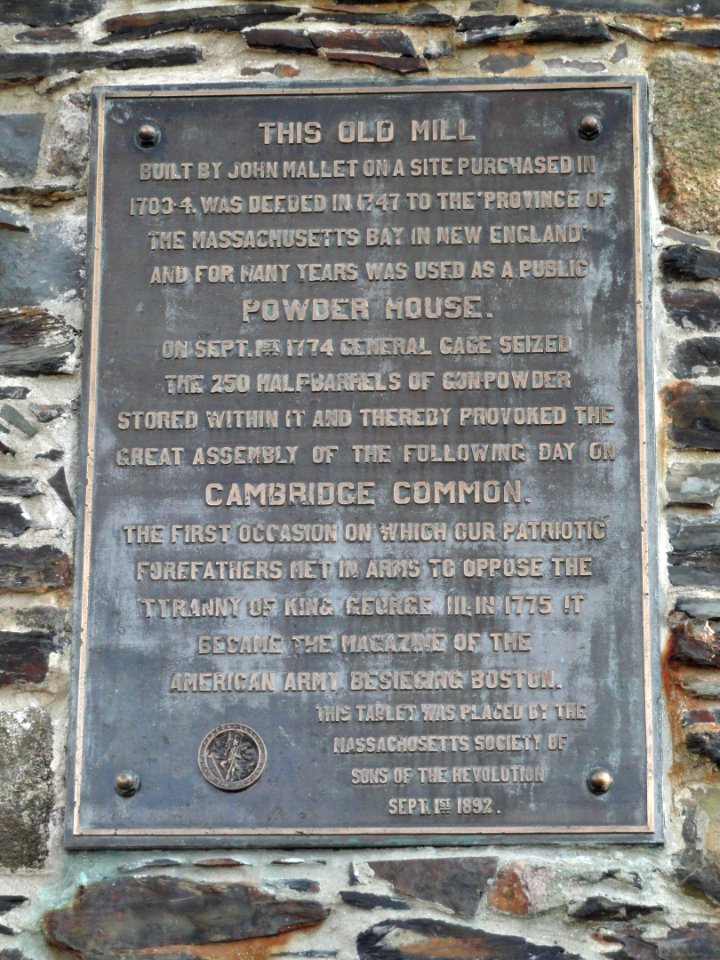 Plaque on Old Powder House (Somerville, Massachusetts) - DSC04310