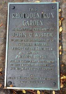 Plaque - Wister Rhododendron Collection - DSC01801