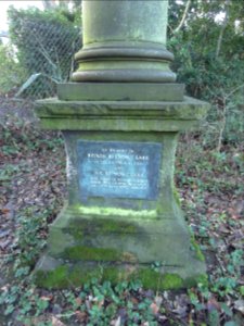 Plaque on column at SW of Meanwood Park