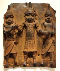 Plaque, possibly 1500s-1600s, Guinea Coast, Nigeria, Benin kingdom, Edo people, brass - Cleveland Museum of Art - DSC08729