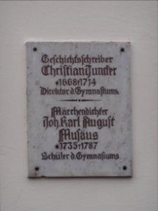 Plaque at Martin-Luther-Gymnasium Eisenach