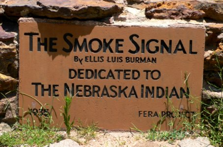 Pioneers Park (Lincoln) Smoke Signal plaque