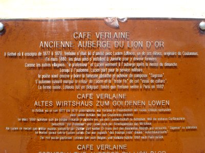 Plaque Musée Verlaine, Juniville (Ardennes, Fr)