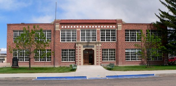 Pine Bluffs WY HS from W 1