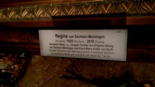 Plaque tomb Regina von Sachsen-Meiningen