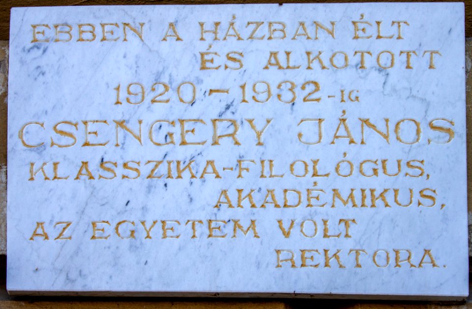 Plaque of János Csengery in Szeged