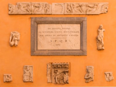 Plaque studio Canova Rome Italy