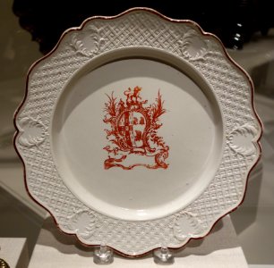 Plate, made in Staffordshire, England, possibly decorated in Liverpool, 1755-1765, salt-glazed stoneware - Winterthur Museum - DSC01442 photo