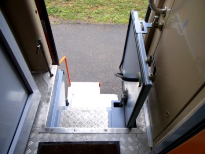 Pioneer 001 train interior - tambour exit stairs