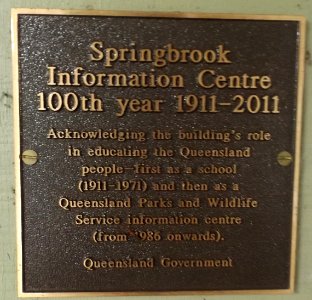 Plaque at former State School, Springbrook, Queensland photo