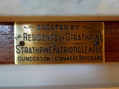 Plaque at Strathpine Honour Board in RSL club at Kallangur, Queensland