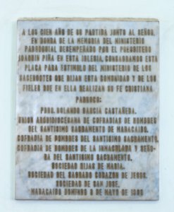Plaque in the Church of Santa Barbara 2