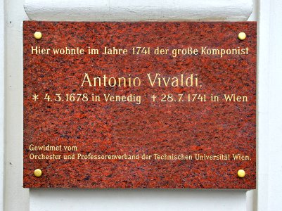Plaque Vivaldi Vienne