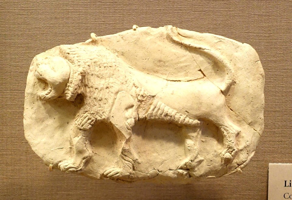 Plaque with a lion, Ishchali, Near Sin temple, Isin-Larsa period, 2000-1800 BC, baked clay - Oriental Institute Museum, University of Chicago - DSC07319